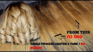 How To Lighten and Tone Hair In One Single Process using Wella Koleston Color Sandy Blonde [upl. by Akkin191]