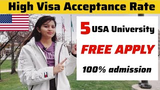 Affordable Universities in the USA 🇺🇸  No Application Fees😱 and High Acceptance Rates  FREE APPLY [upl. by Domonic]