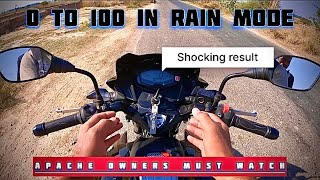 Apache RTR 160 2v  rain mode me 0 to 100 kitne time me  Apache rtr 160 [upl. by Uohk]