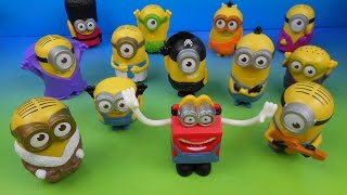 2015 McDONALDS MINIONS MOVIE SET OF 12 HAPPY MEAL TOY COLLECTION VIDEO REVIEW USA [upl. by Niwroc]