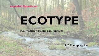 The Ecotype Concept  Ecotype  Urdu Hindi  AZ Concepts guide [upl. by Cirda]