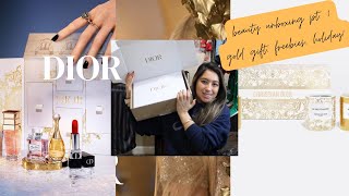 2023 DIOR HOLIDAY UNBOXING amp FREEBIES PT 1 SILVER WELCOME GIFT AT THE END [upl. by Clintock]