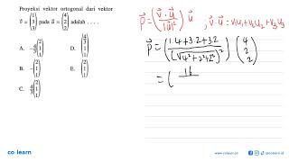 Proyeksi vektor ortogonal dari vektor v1 3 3 pada u4 2 2 adalah [upl. by Mongeau]