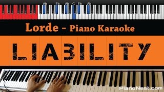 Lorde  Liability  HIGHER Key Piano Karaoke  Sing Along [upl. by Eseerehc]