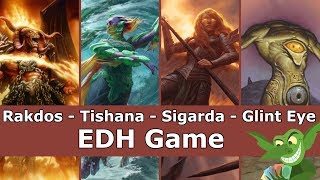 Rakdos vs Tishana vs Sigarda vs GlintEye EDH  CMDR game play for Magic The Gathering [upl. by Nnaed]