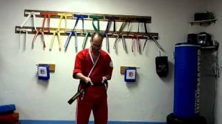 Sskc sensei steve shows how to tie a belt [upl. by Outhe865]