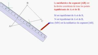 Construction des 3 médiatrices dun triangle [upl. by Bailar]