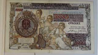 1000 Serbian dinars 1 May 1941 [upl. by Naerad]