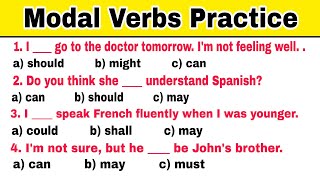 Modal Verbs Exercises  English Grammar Question Answer  Quiz Modal Verbs [upl. by Teferi572]