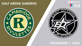 Cambridge Rivulettes vs East Ottawa Stars  November 1 2024  Presented by FACE Heating and Cooling [upl. by Tumer973]