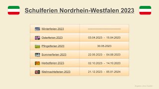 Schulferien Nordrhein Westfalen 2023 [upl. by Rolyt]