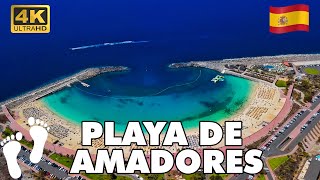 PLAYA DE AMADORES Gran Canaria Spain 🇪🇸  Beach‍ Walking Tour 🏖️🚶‍ 4K UHD [upl. by Perdita229]