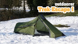 Ultraleichtzelt Trek Escape 1 doppelwandiges Einmannzelt unter 15 kg von outdoorer [upl. by Hayikat39]