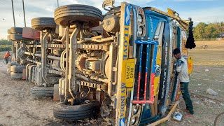 Heavy Loaded Ashok Leyland 3520 HG 12 Wheel Truck Fails in Road SideAshok Leyland TruckAshok Truck [upl. by Mapes551]