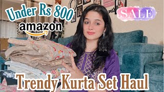 Under Rs 800 😯  Amazon Trendy Kurta Set Haul The Touchupgirl amazon kurtaset [upl. by Phi]