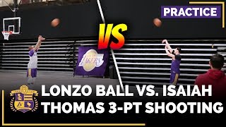 Lonzo Ball vs Isaiah Thomas In 3Point Shoot Around After Practice [upl. by Bainbrudge]