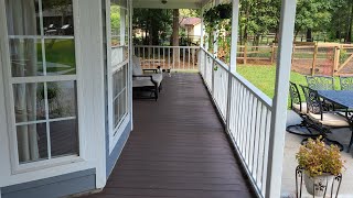 Staining my wrap around porch in Valspar October Brown [upl. by Connett]