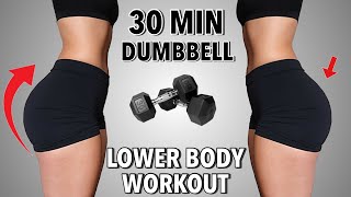 30 MIN KILLER BOOTY amp LEGS WORKOUT WITH DUMBBELLS  Lower Body Workout at home  Summer Shred Day 6 [upl. by Nailliw]