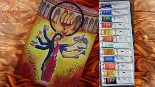 Women Empowerment  watercolour  competition topic [upl. by Hands504]