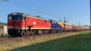 42103 and 42105 lead ECHR’s Berry Markets Flyer at Unanderra [upl. by Annairdua]