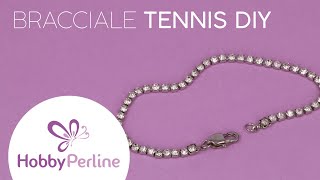 Come realizzare in bracciale tennis in 5 minuti  TUTORIAL  HobbyPerlinecom [upl. by Annekim]