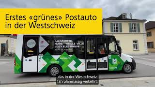 Erstes «grünes» Postauto in der Westschweiz [upl. by Nytnerb230]