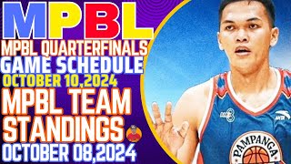 MPBL QUARTERFINALS LATEST TEAM STANDINGS OCTOBER 082024JUSTINE BALTAZAR 24 POINTS 16 REBOUNDS [upl. by Ecinnej219]