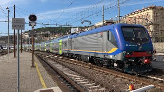 Trenitalia E464645 met dubbeldekketrein komt aan op Trieste Cle [upl. by Yahiya246]