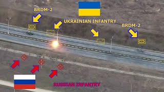 HIMARS destroys a huge Russian convoy with precise hits The Best Moments [upl. by Ahseinek]