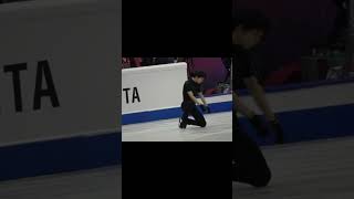 Yuzuru Hanyu  Scary first 4A attemptspractice in front of an audience yuzuruhanyu figureskating [upl. by Novaat]