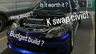 How Much I Spent On My K Swap Civicbudget build [upl. by Niram280]