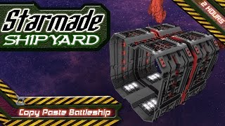 Starmade Shipyard  CopyPaste Battleship [upl. by Ysdnil]