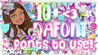 ✧ ⋆·˚ ༘ 🌊 10 PREPPY DAFONT FONTS ☆🥝˚🩵୨୧⋆｡˚ ⋆ adorablybrookie 🧁꒷꒦꒷꒦ [upl. by Oidgime]