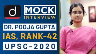 DrPooja Gupta Rank  42 IAS  UPSC 2020  Mock Interview I Drishti IAS English [upl. by Amalia134]