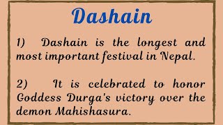 Essay on Dashain in English Dashain Essay in English Essay on Dashain Festival Dashain Essay [upl. by Judy971]