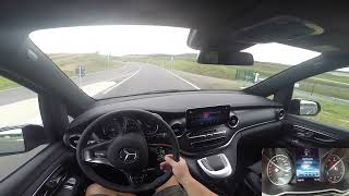 MercedesBenz V300d 4Matic Long 2022Top Speed 233kmh  No Speed Limit  Drive on German Highway [upl. by Burnie]