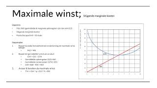 Maximale winst bij progressieve variabele kostenstijgende marginale kosten [upl. by Arrim]