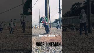 Back Pole Climbing  NGCP Lineman ⚡⚡⚡ lineman lineman linemanstrong ngcplineman [upl. by Faus]