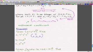 Discrete Math 1  Tutorial 9  Multinomial Theorem [upl. by Eilatan152]