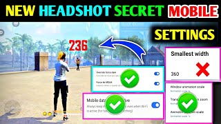 Top 5 Secret Mobile Settings 😈 Best Mobile Headshot Settings 😱 New Headshot Setting in Free Fire [upl. by Melisse]