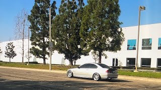 BMW 325ci E46 straight pipe doing drive by and down shifting [upl. by Ariaic839]