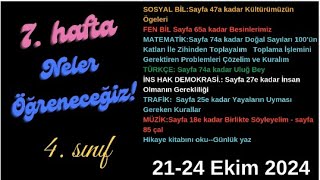 4 sınıf 7 hafta TürkçeUluğ Bey Matematik 100 ün katlarıyla zihinden toplama Sos fen traf ins [upl. by Arymahs]