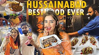 Food Street of Hussainabad Karachi  Ultimate Pakistani Food  Areeshay Soomro [upl. by Hada]