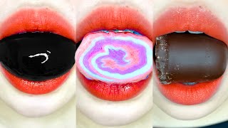 asmr COTTON CANDY DICMANS CHOCOLATE MARSHMELLO KYOHO JELLY POPPING BOBA MACARON OREO eating sounds [upl. by Acinyt]