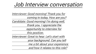 Dialogue between interviewer and interviewee Job interview conversation  interview question answer [upl. by Keifer]