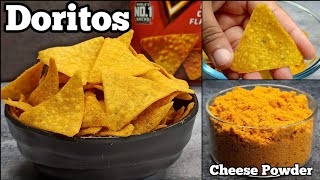 How to Make DORITOS at Home  NACHOS with Cheese Powder amp Salsa Dip Recipe [upl. by Madison528]