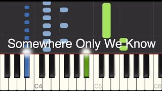 Lily Allen  Somewhere Only We Know  Medium Piano Tuto [upl. by Ellenij]