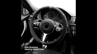 How to install hand stitch steering wheel cover for BMW 2 3 4 5 6Series M2 M3 M4 M5 M6 X2 X4 X5 X6 [upl. by Orion]