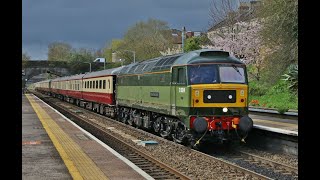 Saphos Trains ECS British Pullman and freight at Oldfield Park on 27th March 2024 [upl. by Ahsetan]