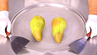 Crazy Pears Ice Cream Rolls Satisfying Food Art ASMR [upl. by Mirna]